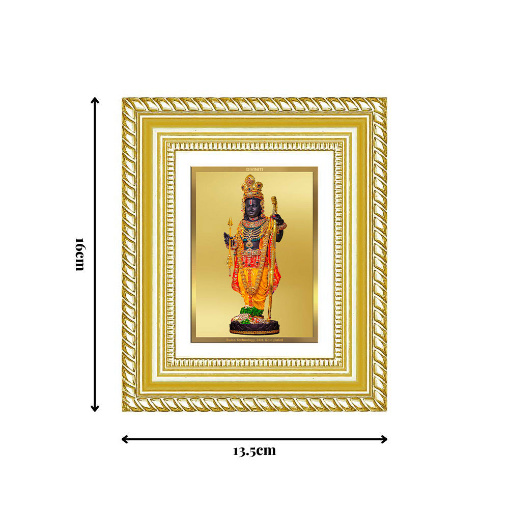 Diviniti 24K Gold Plated Ram Lalla With Arch Divine Table Top Frame for Home Mandir & Office Decor | Luxury Spiritual Gift
