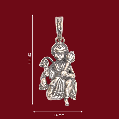 DIVINITI 925 Pure Silver Hanuman Pendant for Men, Women & Kids Divine God Pendant for Birthday, Anniversary, Special Occasion Gift (2.3x1.4 cm, 7g)