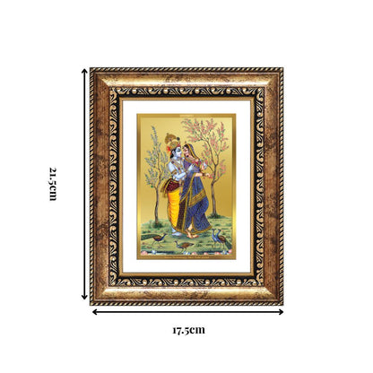 Diviniti 24K Gold Plated Radha Krishna (Classic) Divine Wall and Table Top Frame for Home Mandir & Office Decor | Luxury Spiritual Gift