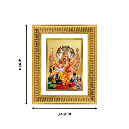 Diviniti 24K Gold Plated Narasimha (Classic) Divine Wall Frame for Home Mandir & Office Decor | Luxury Spiritual Gift