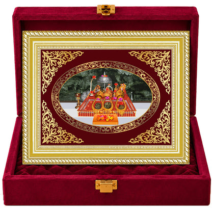 24K Gold-Plated Vaishno Devi Mata Darbar Frame | Premium Gift Box | 26x20 CM