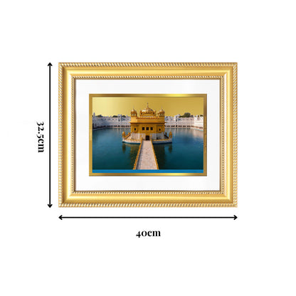 Diviniti 24K Gold Plated Golden Temple (Classic) Divine Wall Frame for Home Mandir & Office Decor | Luxury Spiritual Gift