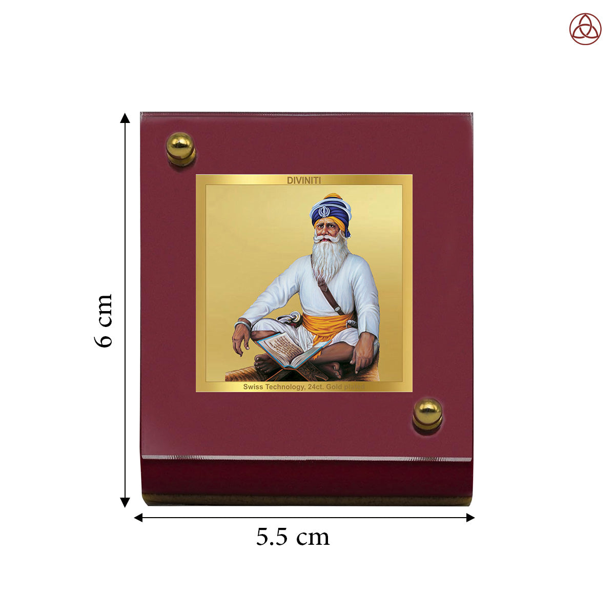 Baba Deep Singh Ji | Nihang Sikh and Martyr Car Dashboard Frame in 24K Gold Plated Foil
