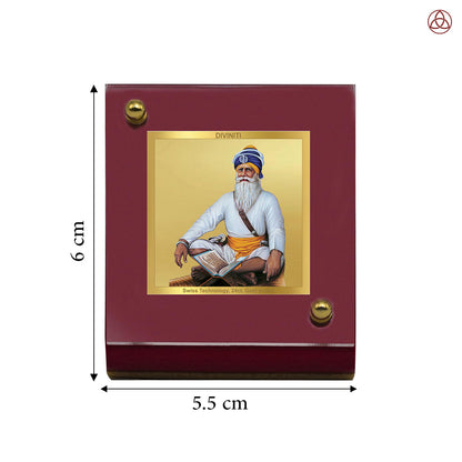 Baba Deep Singh Ji | Nihang Sikh and Martyr Car Dashboard Frame in 24K Gold Plated Foil