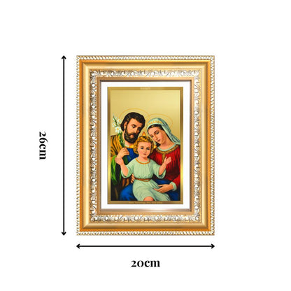 Diviniti 24K Gold Plated Holy Family (Classic) Divine Wall Frame for Home Mandir & Office Decor | Luxury Spiritual Gift