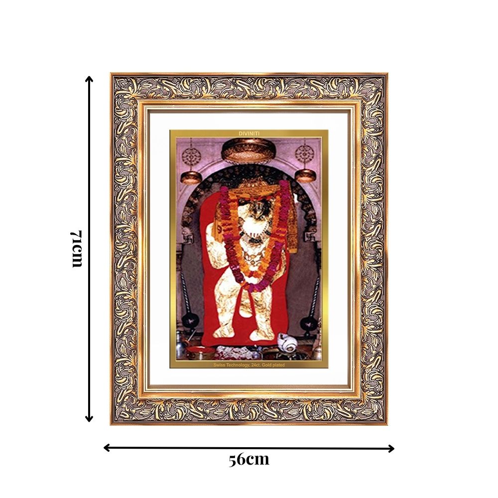 Diviniti 24K Gold Plated Mehndipur Balaji (Classic) Divine Wall Frame for Home Mandir & Office Decor | Luxury Spiritual Gift