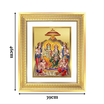 Diviniti 24K Gold Plated Ram Darbar Divine Wall Frame for Home Mandir & Office Decor | Luxury Spiritual Gift