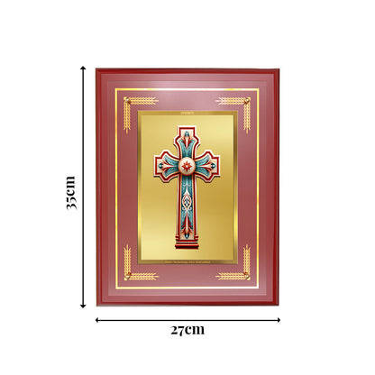 Diviniti 24K Gold Plated Holy Cross Blessing Tabletop Photo Frame | Faith, Hope & Divine Grace