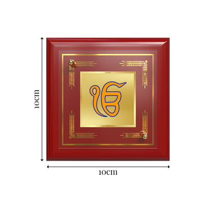 Ik Onkar | Sacred Sikh Symbol 24K Gold Plated Photo Frame for Home Décor, Tabletop & Office | Blessings of Unity, Peace & Spiritual Harmony (MDF1A)