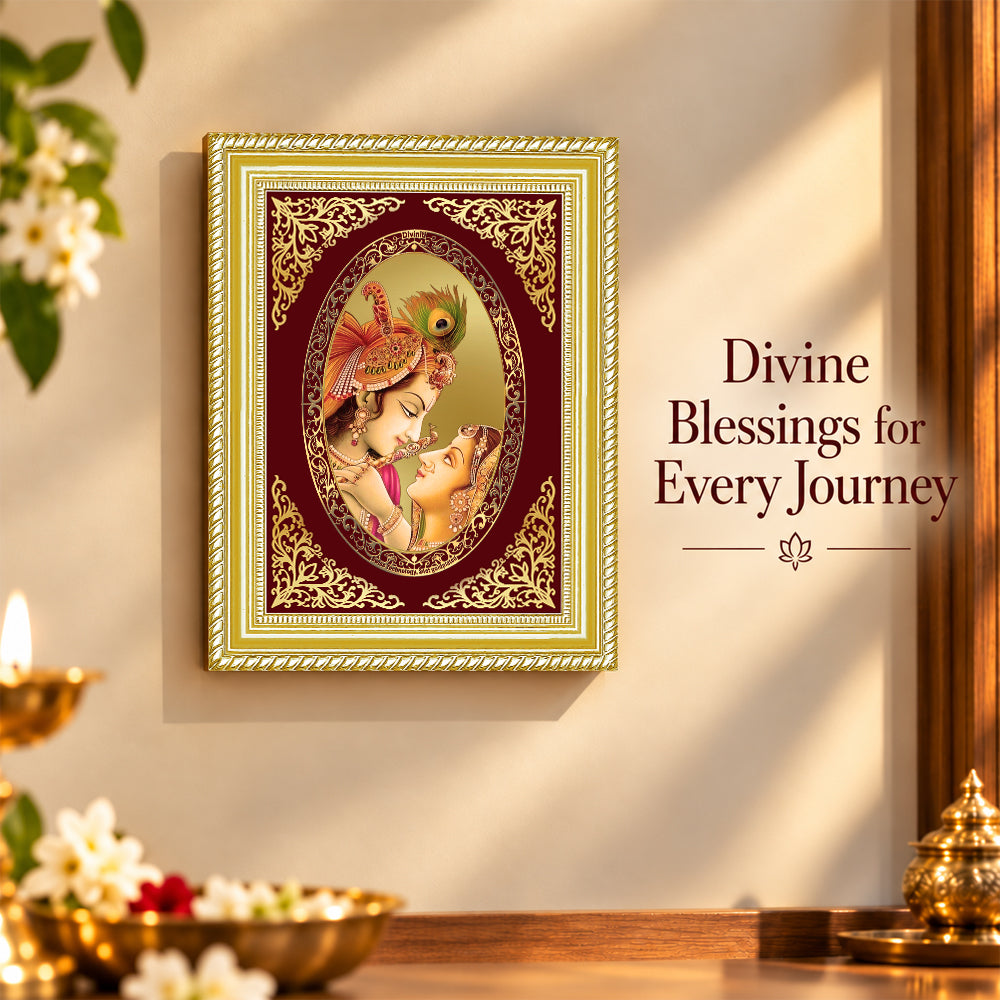 24K Gold-Plated Radha Krishna Frame | Premium Gift Box | 26x20 CM