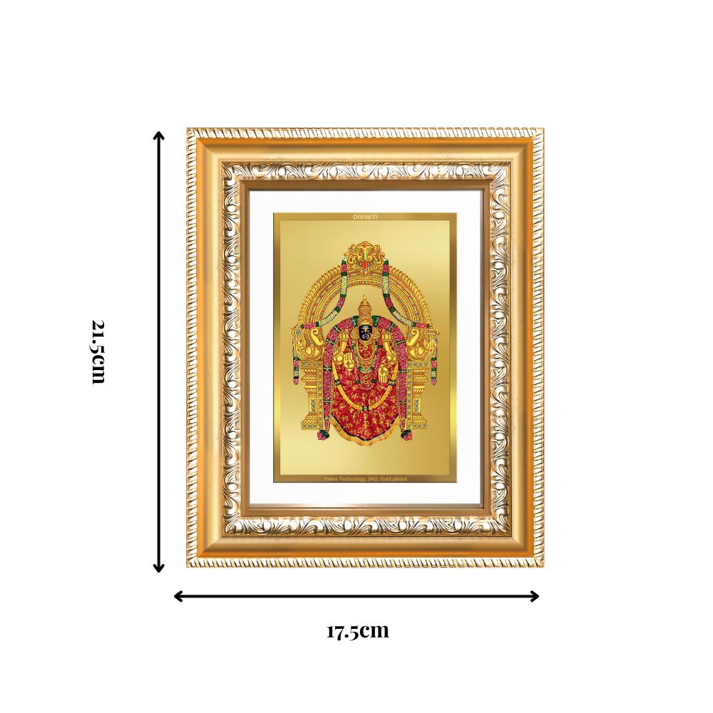 Diviniti 24K Gold Plated Padmavati (Classic) Divine Wall and Table Top Frame for Home Mandir & Office Decor | Luxury Spiritual Gift