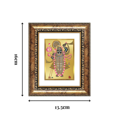 Diviniti 24K Gold Plated Shrinath Ji Divine Table Top Frame for Home Mandir & Office Decor | Luxury Spiritual Gift