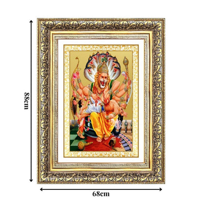 Diviniti 24K Gold Plated Narasimha (Classic) Divine Wall Frame for Home Mandir & Office Decor | Luxury Spiritual Gift