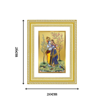 Diviniti 24K Gold Plated Radha Krishna (Classic) Divine Wall Frame for Home Mandir & Office Decor | Luxury Spiritual Gift