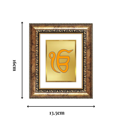 Diviniti 24K Gold Plated Ik Omkar Divine Table Top Frame for Home Mandir & Office Decor | Luxury Spiritual Gift