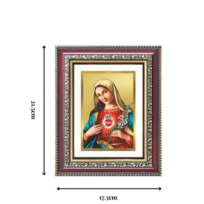 Diviniti 24K Gold Plated Mother Mary (Classic) Divine Wall and Table Top Frame for Home Mandir & Office Decor | Luxury Spiritual Gift