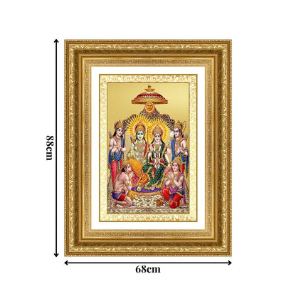 Diviniti 24K Gold Plated Ram Darbar Divine Wall Frame for Home Mandir & Office Decor | Luxury Spiritual Gift