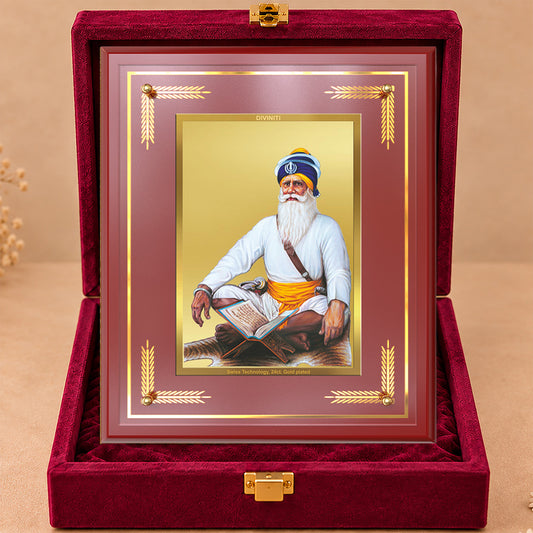 24K Gold-Plated Baba Deep Singh MDF Frame | Premium Gift Box | 27x35 CM