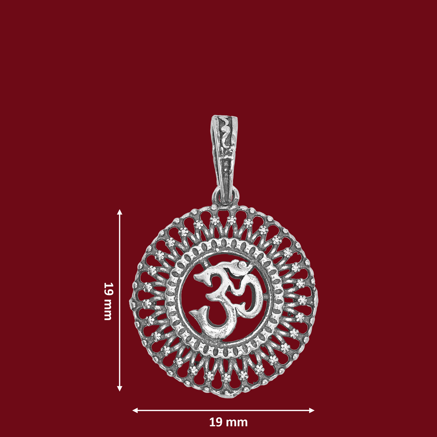 DIVINITI 925 Pure Silver Om Round Big Pendant for Men, Women & Kids Divine God Pendant for Birthday, Anniversary, Special Occasion Gift (1.9x1.9 CM 4 g)