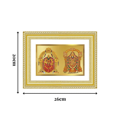 Diviniti 24K Gold Plated Padmavati And Balaji (Classic) Divine Wall Frame for Home Mandir & Office Decor | Luxury Spiritual Gift