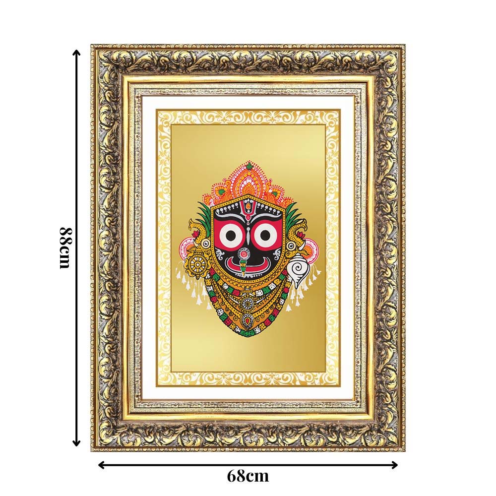 Diviniti 24K Gold Plated Jagannath (Classic) Divine Wall Frame for Home Mandir & Office Decor | Luxury Spiritual Gift