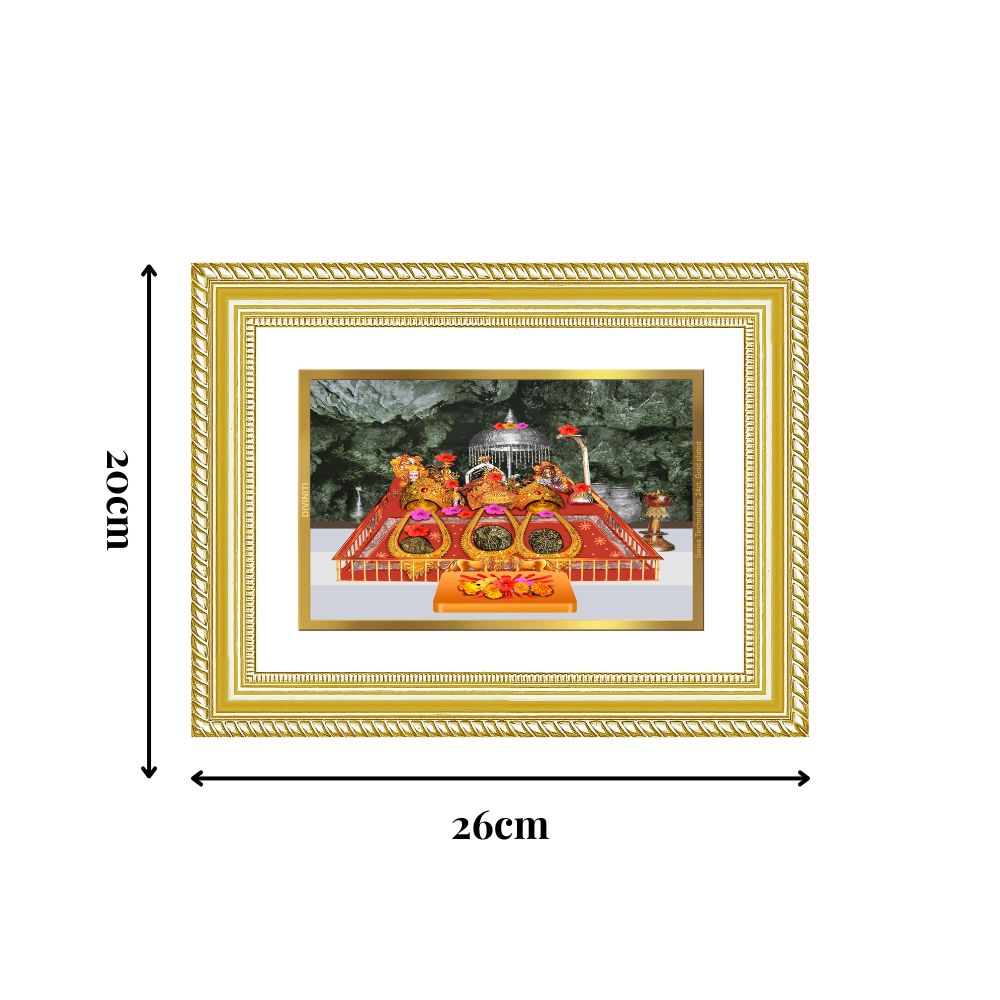 Diviniti 24K Gold Plated Mata Ka Darbar (Classic) Divine Wall Frame for Home Mandir & Office Decor | Luxury Spiritual Gift