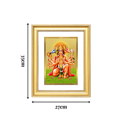 Diviniti 24K Gold Plated Panchmukhi Hanuman (Classic) Divine Wall Frame for Home Mandir & Office Decor | Luxury Spiritual Gift