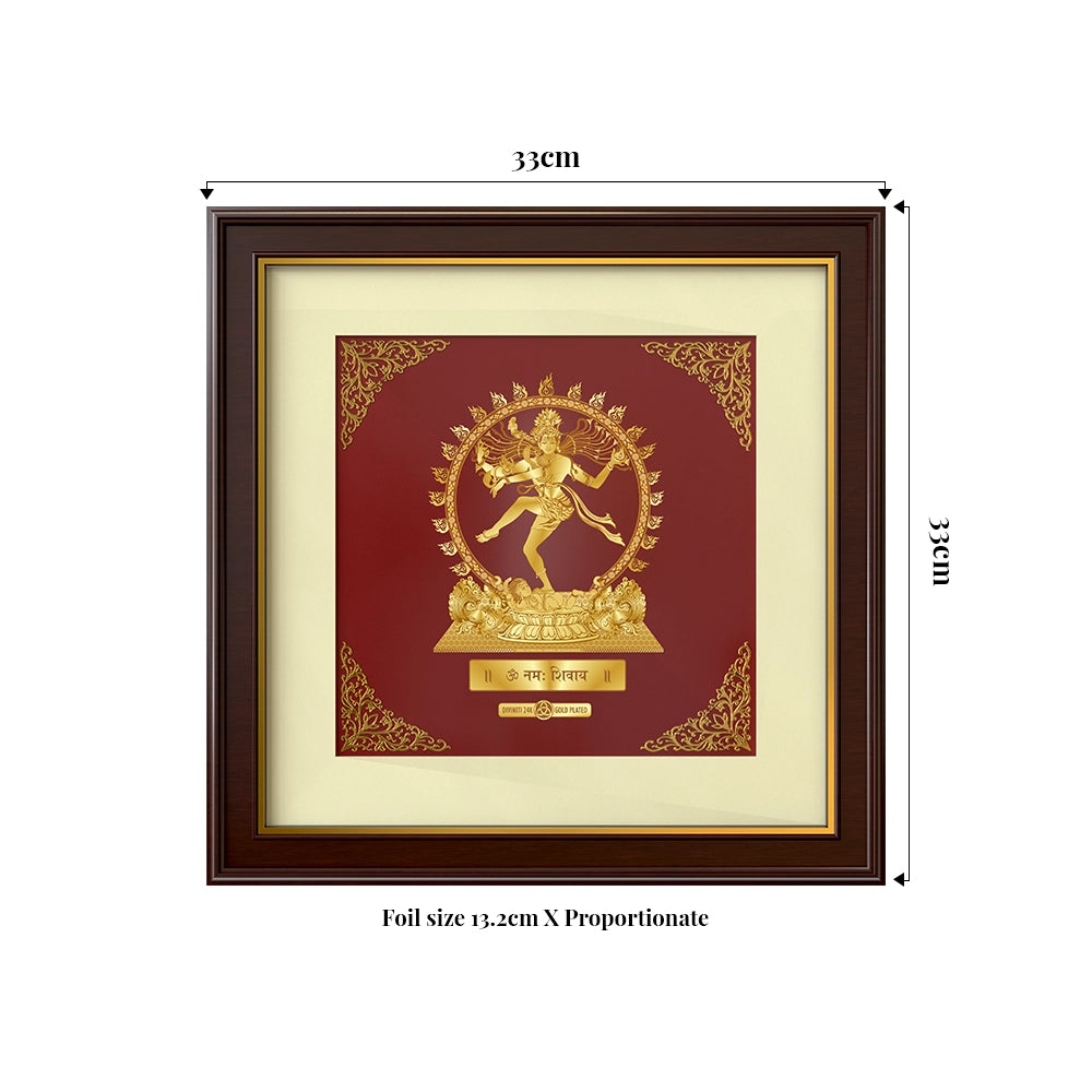 Natraj | Divine Dance and Energy Gold on Gold Wall Hanging Frame in 24K Gold Plated Foil