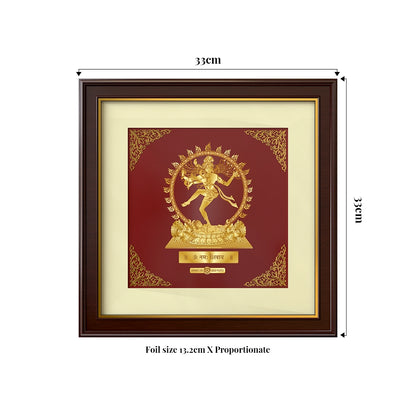 Natraj | Divine Dance and Energy Gold on Gold Wall Hanging Frame in 24K Gold Plated Foil