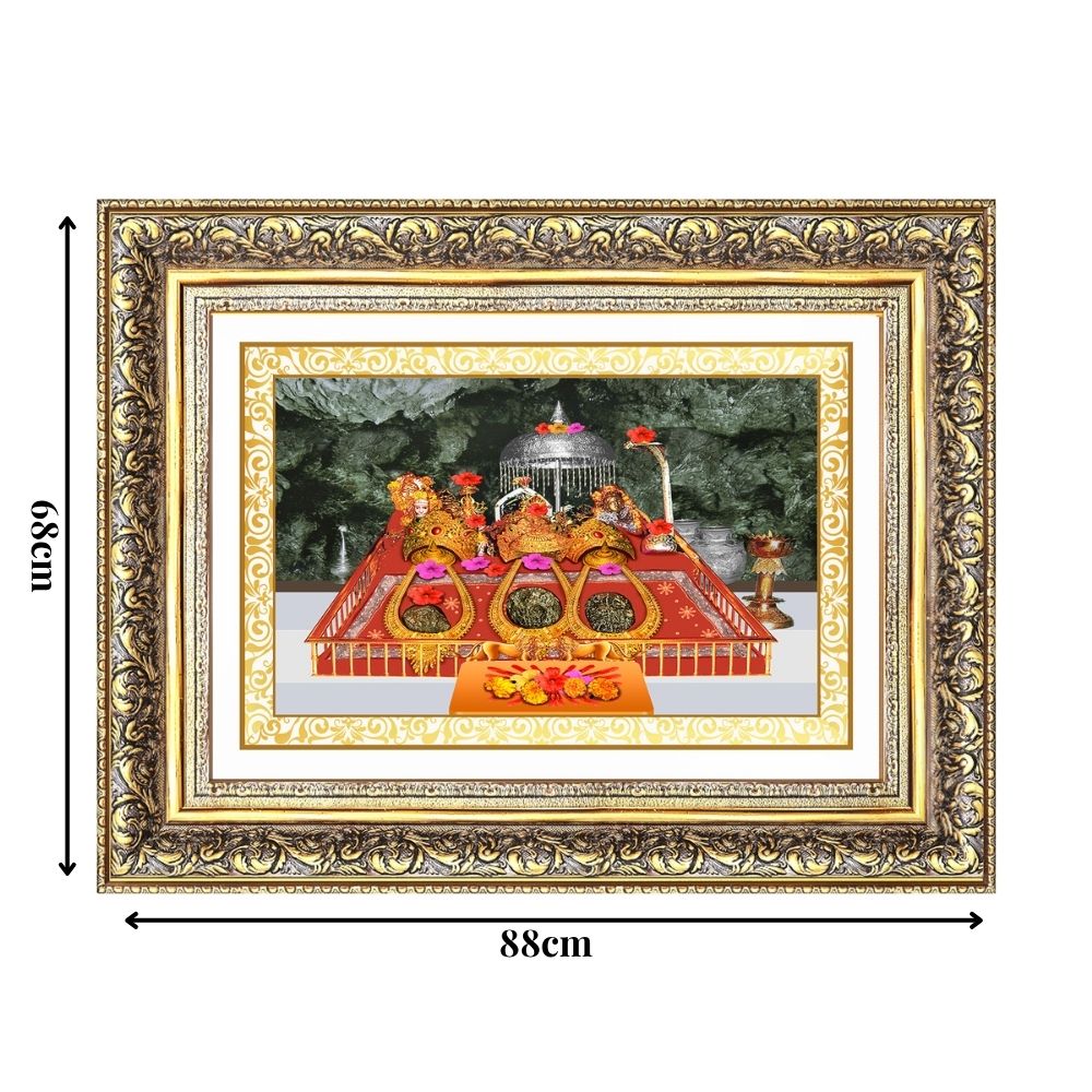 Diviniti 24K Gold Plated Mata Ka Darbar (Classic) Divine Wall Frame for Home Mandir & Office Decor | Luxury Spiritual Gift