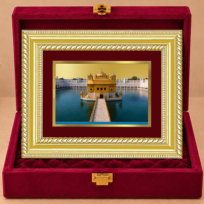 24K Gold-Plated Golden Temple Frame | Premium Gift Box | 21.5x17.5 CM