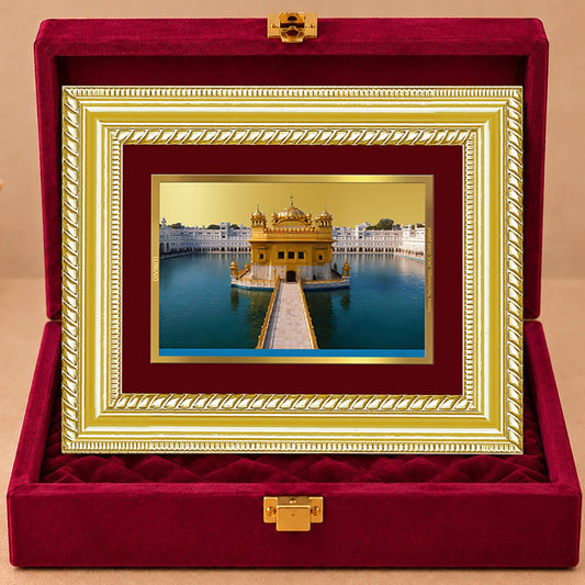 24K Gold-Plated Golden Temple Frame | Premium Gift Box | 21.5x17.5 CM