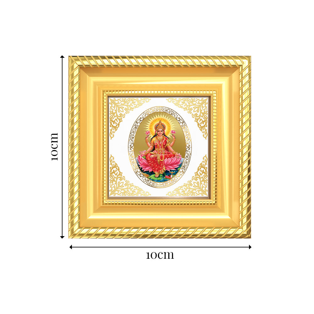 Goddess Lakshmi | Divine Goddess of Wealth Royal Tabletop Photo Frame in 24K Gold Plated Foil