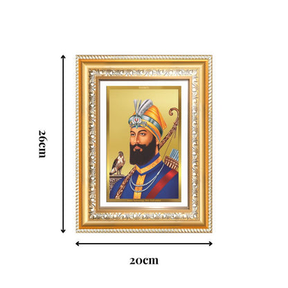 Diviniti 24K Gold Plated Guru Gobind Singh Ji (Classic) Sacred Sikh Wall Frame for Home Decor & Office Ambiance | Premium Spiritual Gift