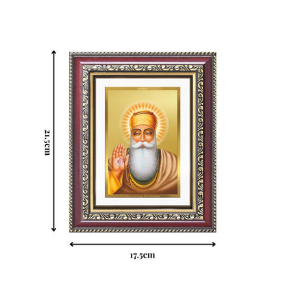 Diviniti 24K Gold Plated Guru Nanak Dev Ji (Classic) Sacred Sikh Wall and Table Top Frame for Home Decor & Office Ambiance | Premium Spiritual Gift