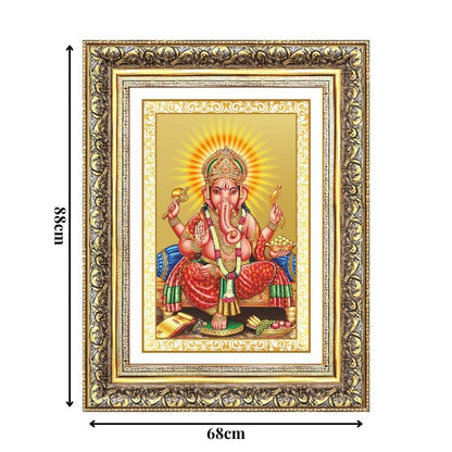 Diviniti 24K Gold Plated Ganesha (Classic) Divine Wall Frame for Home Mandir & Office Decor | Luxury Spiritual Gift
