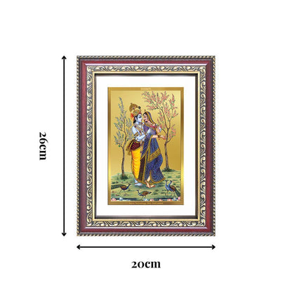 Diviniti 24K Gold Plated Radha Krishna (Classic) Divine Wall Frame for Home Mandir & Office Decor | Luxury Spiritual Gift