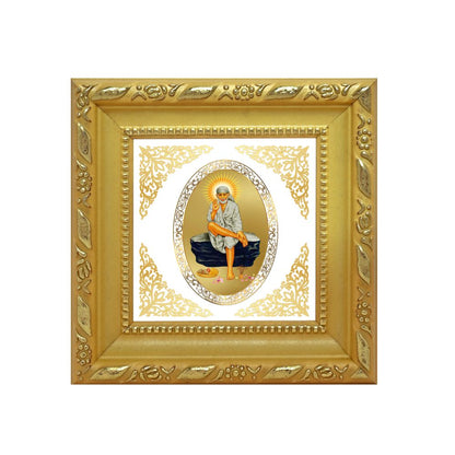 Sai Baba | Divine Spiritual Guru Royal Tabletop Photo Frame in 24K Gold Plated Foil