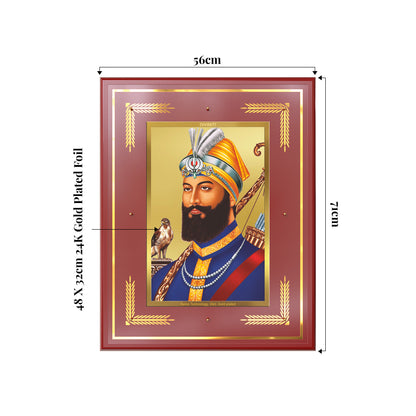 Guru Gobind Singh Ji | Divine Wall Mount Photo Frame in 24K Gold Plated Foil