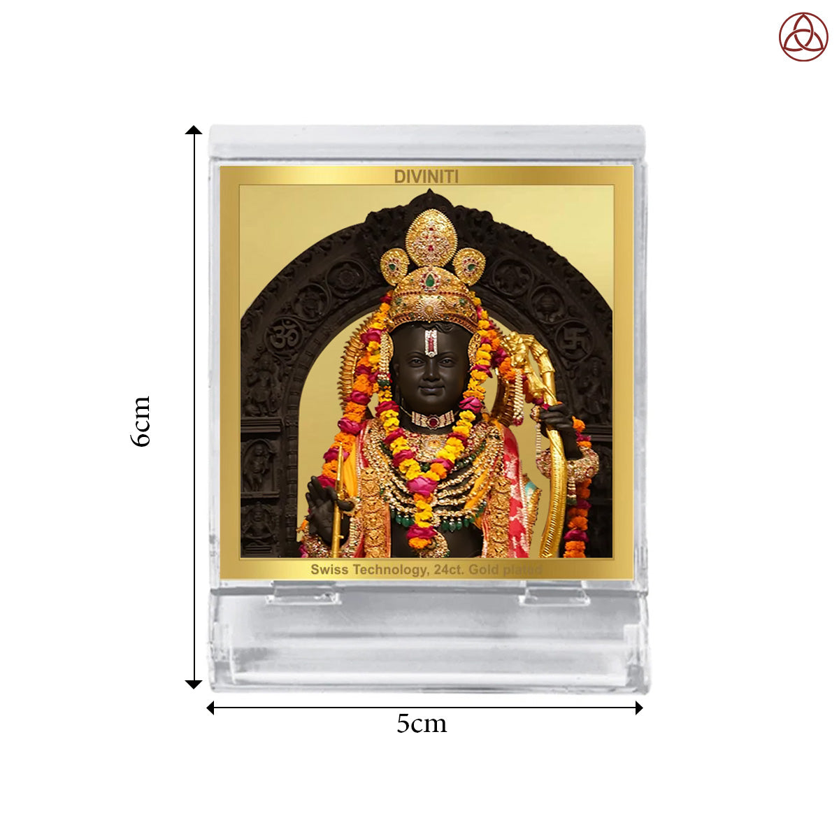 Ram Lalla | Divine Child Ram Car Dashboard & Tabletop Photo Frame in 24K Gold Plated Foil