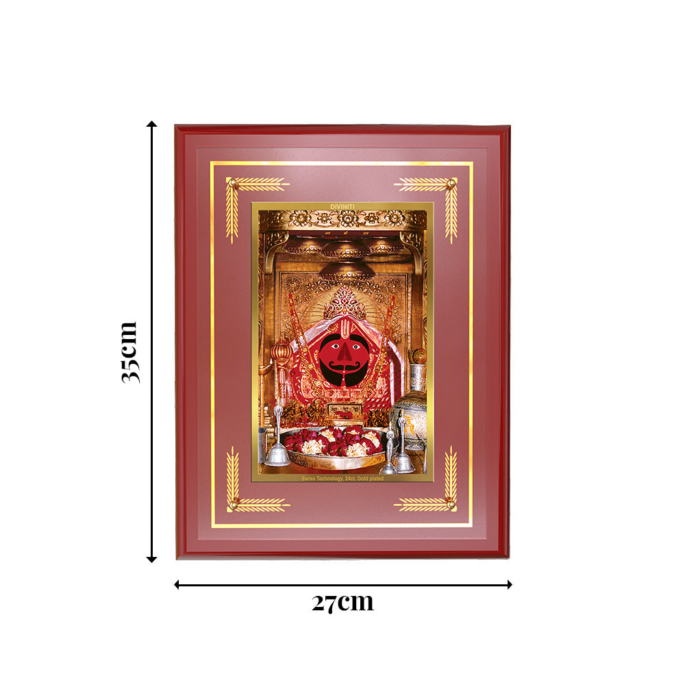Diviniti Salasar Balaji (Hanuman Ji) Wall Photo Frame in 24K Gold Plated Foil | Strength, Protection & Divine Blessings