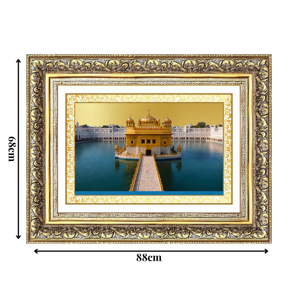 Diviniti 24K Gold Plated Golden Temple (Classic) Divine Wall Frame for Home Mandir & Office Decor | Luxury Spiritual Gift