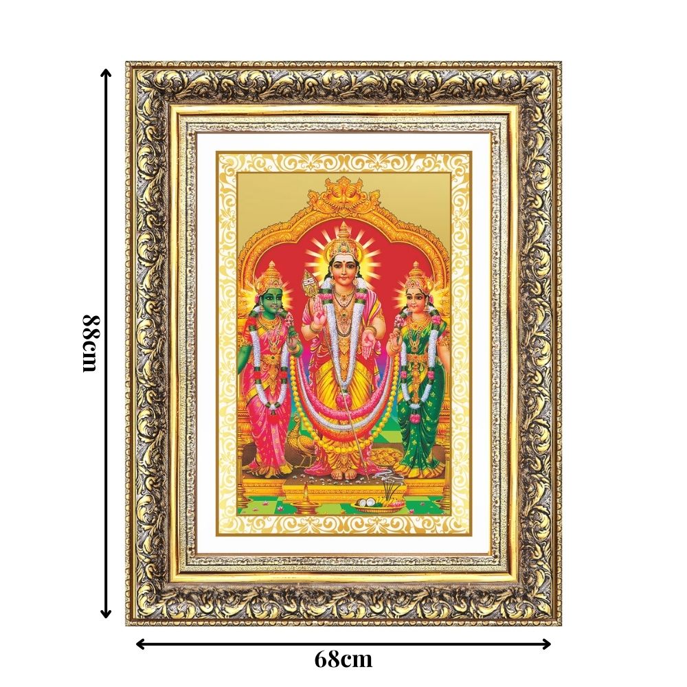 Diviniti 24K Gold Plated Murugan Velli (Classic) Divine Wall Frame for Home Mandir & Office Decor | Luxury Spiritual Gift
