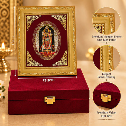 24K Gold-Plated Lord Ram Lalla Frame | Premium Gift Box | 16x13.5 CM