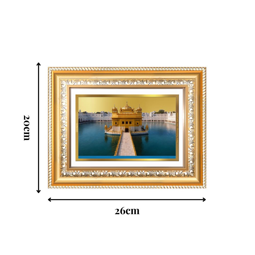 Diviniti 24K Gold Plated Golden Temple (Classic) Divine Wall Frame for Home Mandir & Office Decor | Luxury Spiritual Gift
