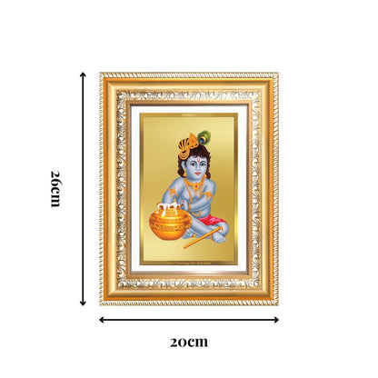 Diviniti 24K Gold Plated Bal Gopal Divine Wall Frame for Home Mandir & Office Decor | Luxury Spiritual Gift