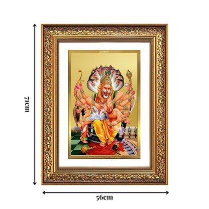 Diviniti 24K Gold Plated Narasimha (Classic) Divine Wall Frame for Home Mandir & Office Decor | Luxury Spiritual Gift