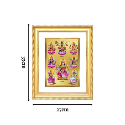 Diviniti 24K Gold Plated Ashtalakshmi Divine Wall Frame for Home Mandir & Office Decor | Luxury Spiritual Gift
