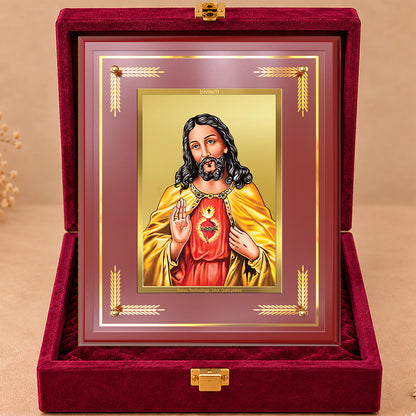 24K Gold-Plated Jesus Christ MDF Frame | Premium Gift Box | 27x35 CM