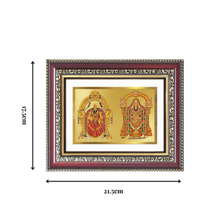 Diviniti 24K Gold Plated Padmavati And Balaji (Classic) Divine Wall and Table Top Frame for Home Mandir & Office Decor | Luxury Spiritual Gift